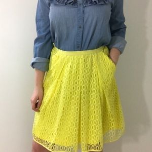Anthropologie • Yellow Eyelet Skirt